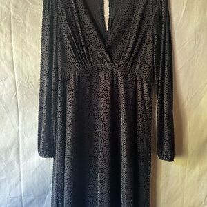 a new day Green Velvet Polka Dot Long Sleeve Dress